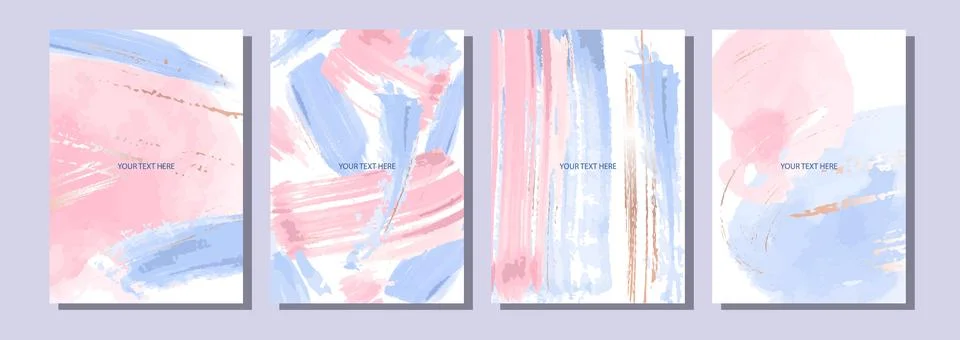 Vector abstract background for invitations, cards, banners. Pink and blue bru Stock Illustration