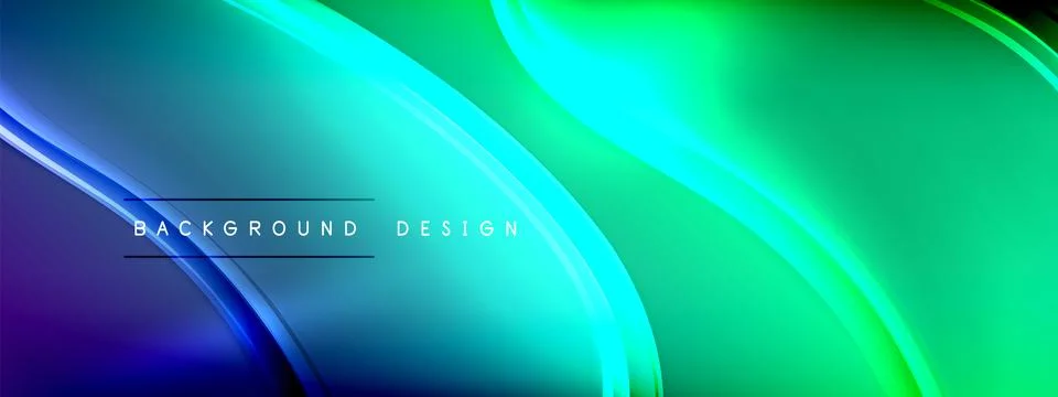 Vector abstract background - liquid transparent bubble shapes on fluid gradient Stock Illustration