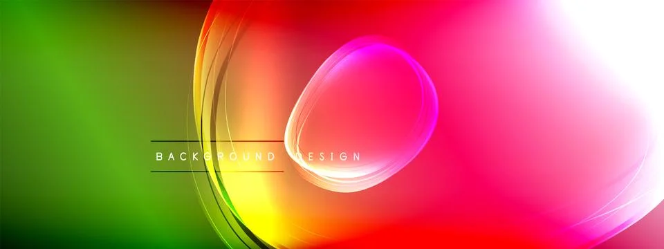 Vector abstract background - liquid transparent bubble shapes on fluid gradient Stock Illustration