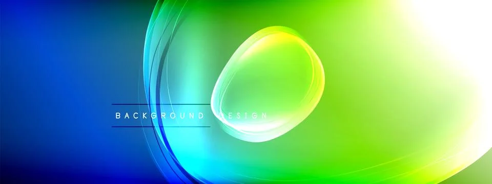 Vector abstract background - liquid transparent bubble shapes on fluid gradient Illustrazione stock