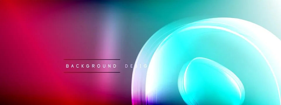 Vector abstract background - liquid transparent bubble shapes on fluid gradient 스톡 일러스트
