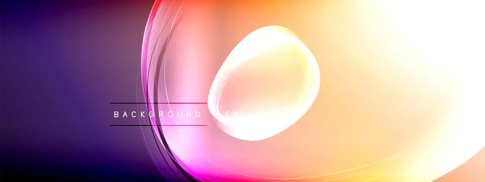 Vector abstract background - liquid transparent bubble shapes on fluid gradient Illustrazione stock