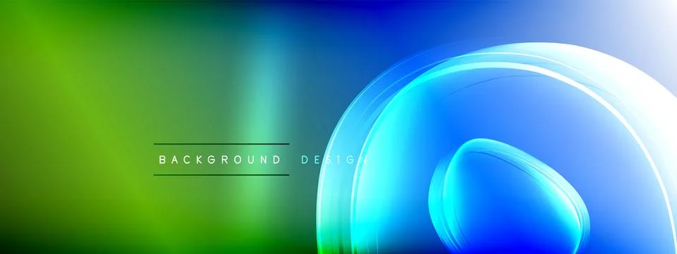 Vector abstract background - liquid transparent bubble shapes on fluid gradient Stock Illustration