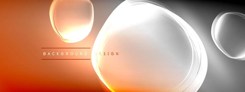 Vector abstract background - liquid transparent bubble shapes on fluid gradient Stock Illustration