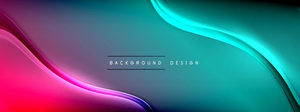 Vector abstract background - liquid transparent bubble shapes on fluid gradient Stock Illustration