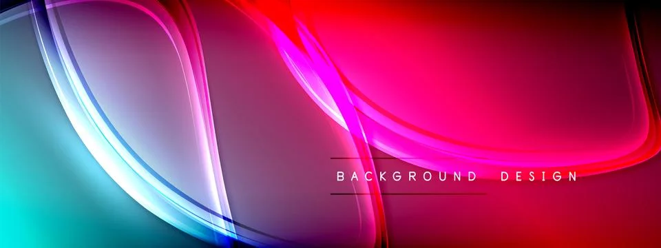 Vector abstract background - liquid transparent bubble shapes on fluid gradient Stock Illustration