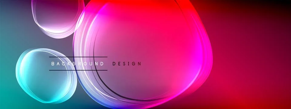 Vector abstract background - liquid transparent bubble shapes on fluid gradient 스톡 일러스트