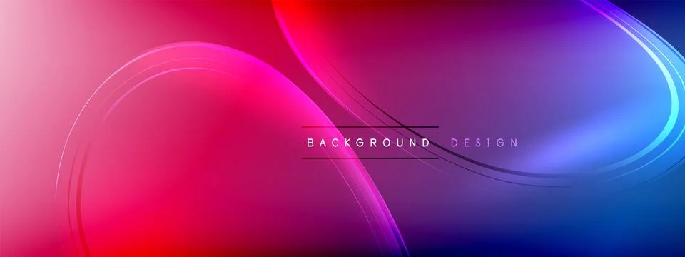 Vector abstract background - liquid transparent bubble shapes on fluid gradient Stock Illustration