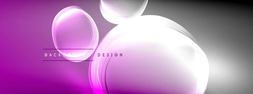 Vector abstract background - liquid transparent bubble shapes on fluid gradient Stock Illustration