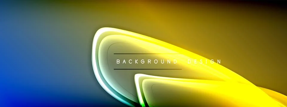 Vector abstract background - liquid transparent bubble shapes on fluid gradient Stock Illustration