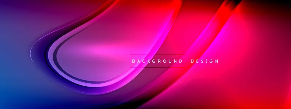 Vector abstract background - liquid transparent bubble shapes on fluid gradient Stock Illustration