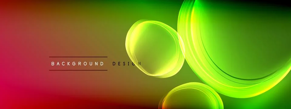 Vector abstract background - liquid transparent bubble shapes on fluid gradient 스톡 일러스트