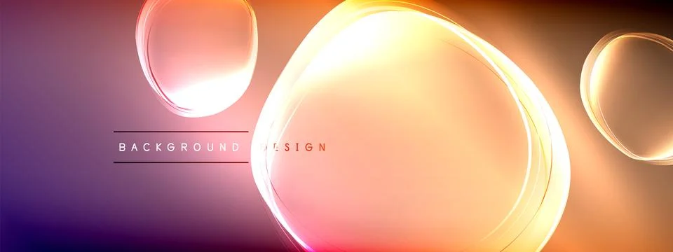 Vector abstract background - liquid transparent bubble shapes on fluid gradient Stock Illustration
