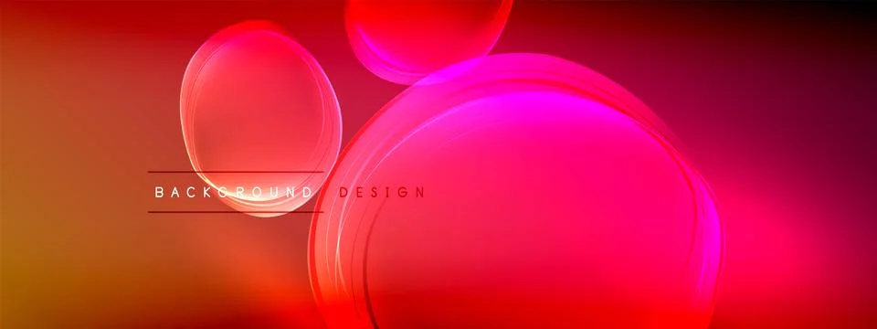 Vector abstract background - liquid transparent bubble shapes on fluid gradient Stock Illustration