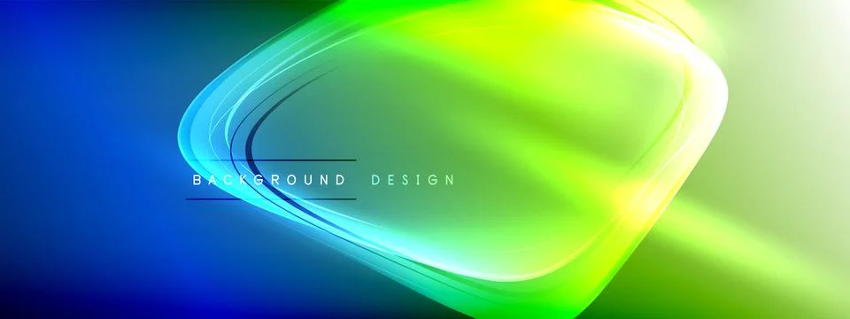 Vector abstract background - liquid transparent bubble shapes on fluid gradient Stock Illustration
