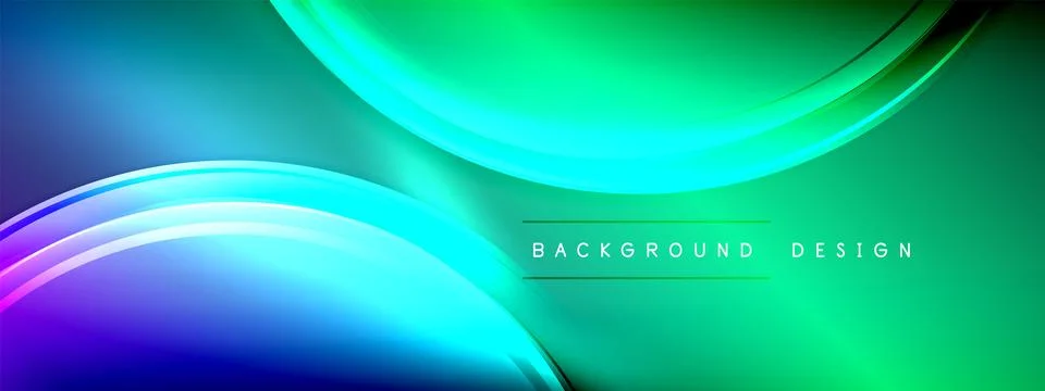 Vector abstract background - liquid transparent bubble shapes on fluid gradient Stock Illustration