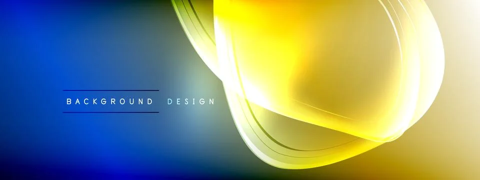 Vector abstract background - liquid transparent bubble shapes on fluid gradient Stock Illustration