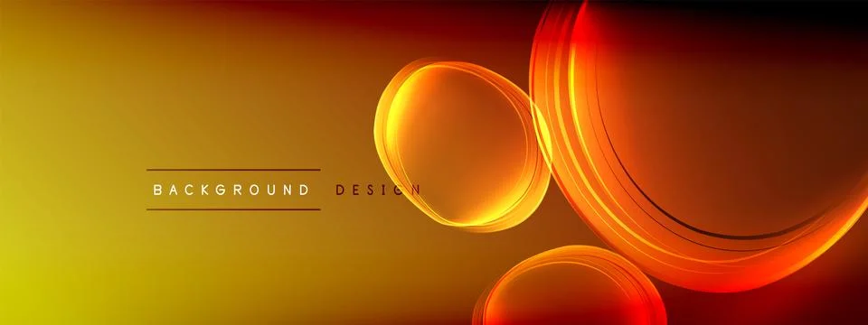 Vector abstract background - liquid transparent bubble shapes on fluid gradient Stock Illustration