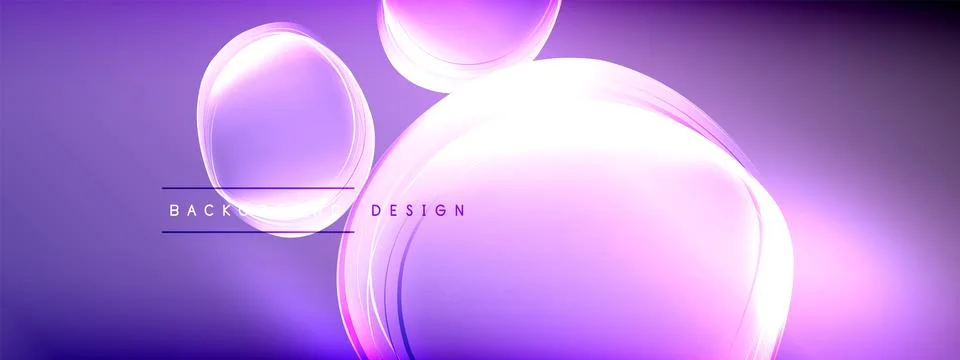 Vector abstract background - liquid transparent bubble shapes on fluid gradient 스톡 일러스트