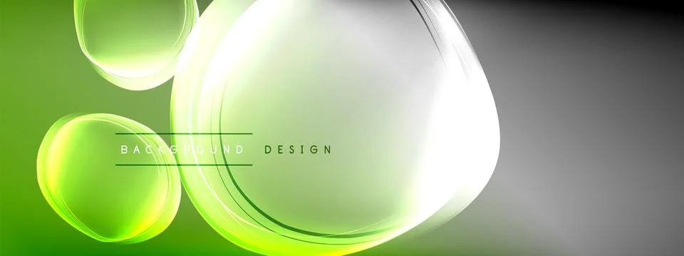 Vector abstract background - liquid transparent bubble shapes on fluid gradient Stock Illustration