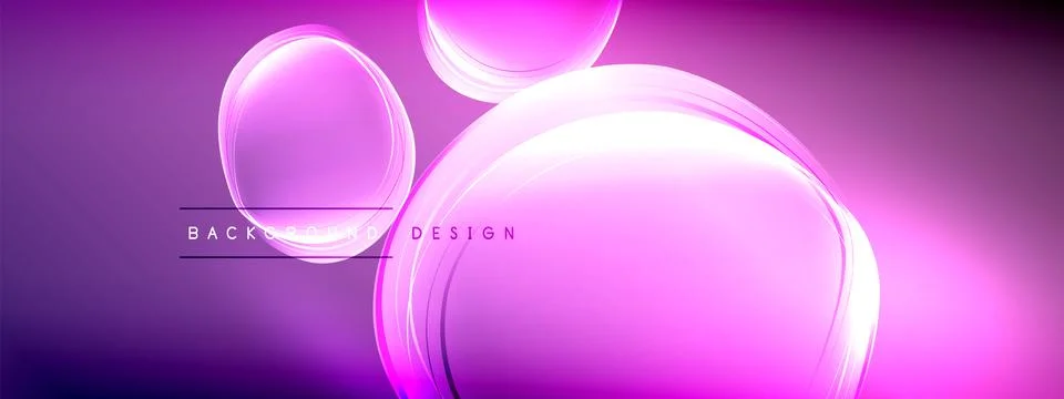 Vector abstract background - liquid transparent bubble shapes on fluid gradient Stock Illustration