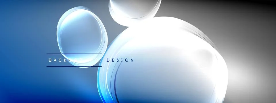Vector abstract background - liquid transparent bubble shapes on fluid gradient Ilustración de archivo