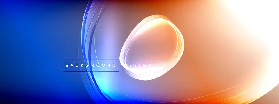 Vector abstract background - liquid transparent bubble shapes on fluid gradient Ilustración de archivo