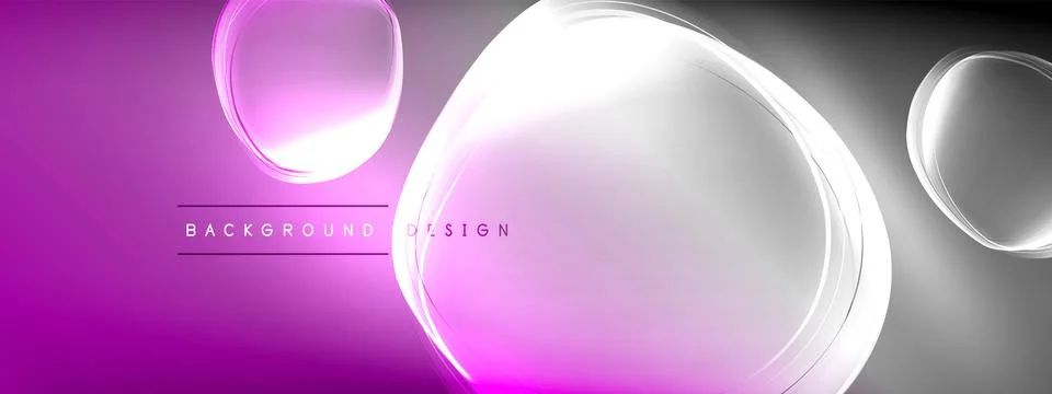 Vector abstract background - liquid transparent bubble shapes on fluid gradient Stock Illustration