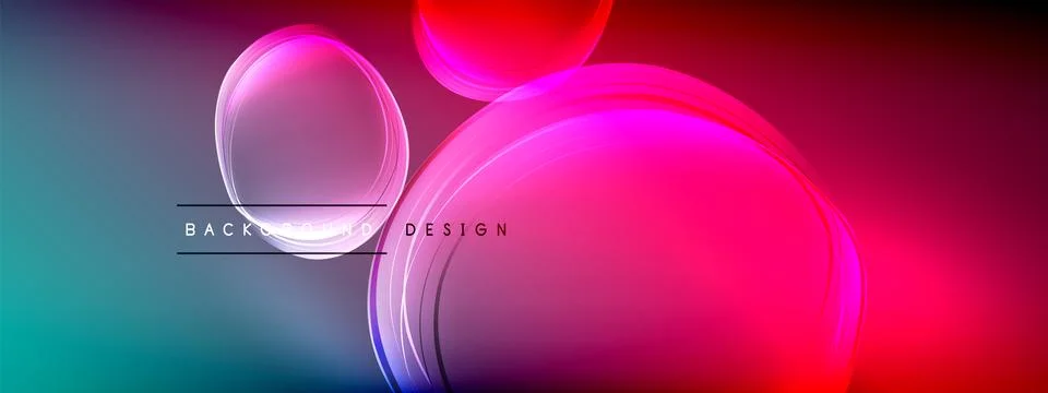 Vector abstract background - liquid transparent bubble shapes on fluid gradient Stock Illustration