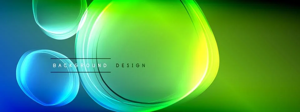 Vector abstract background - liquid transparent bubble shapes on fluid gradient イラスト素材
