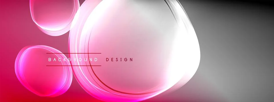 Vector abstract background - liquid transparent bubble shapes on fluid gradient Stock Illustration