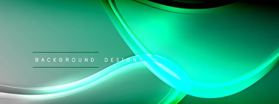 Vector abstract background - liquid transparent bubble shapes on fluid gradient Stock Illustration