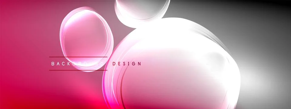 Vector abstract background - liquid transparent bubble shapes on fluid gradient Stock Illustration
