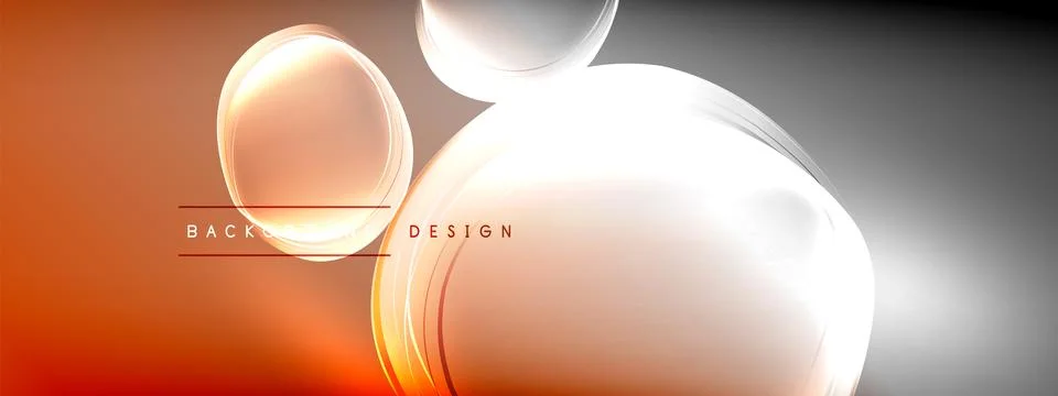 Vector abstract background - liquid transparent bubble shapes on fluid gradient Stock Illustration