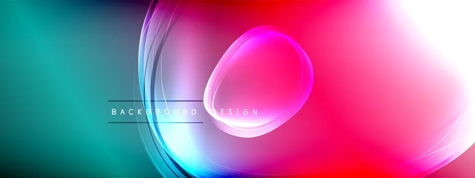 Vector abstract background - liquid transparent bubble shapes on fluid gradient Stock Illustration