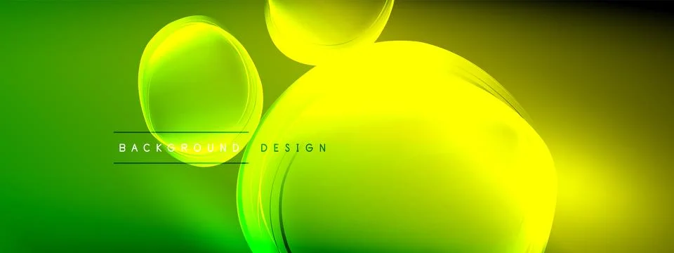 Vector abstract background - liquid transparent bubble shapes on fluid gradient Stock Illustration