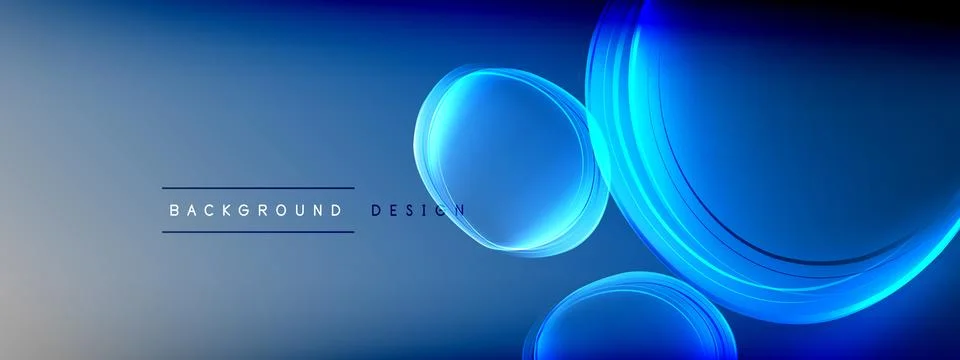 Vector abstract background - liquid transparent bubble shapes on fluid gradient Stock Illustration