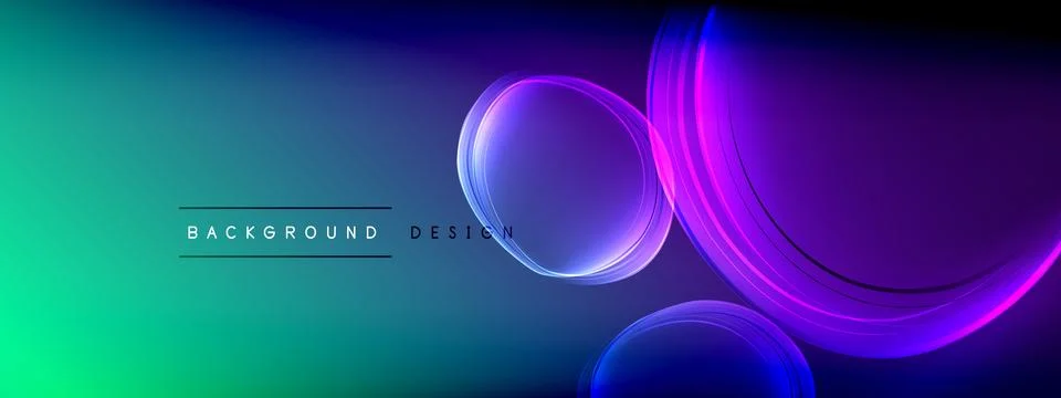 Vector abstract background - liquid transparent bubble shapes on fluid gradient Stock Illustration