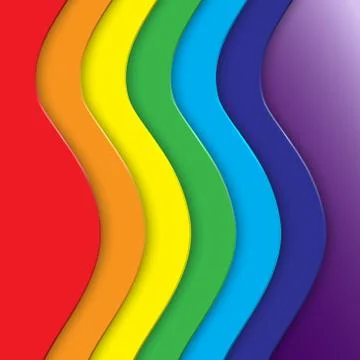 Vector abstract background with rainbow curve lines Illustrazione stock