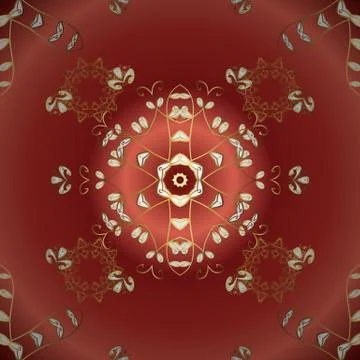 Vector abstract background with repeating elements. Seamless damask classic gold Stock Illustration