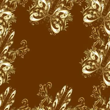 Vector abstract background with repeating elements. Golden seamless pattern on y Illustrazione stock