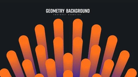 Vector abstract background with round orange gradient sound waves, geometri.. Stock Illustration