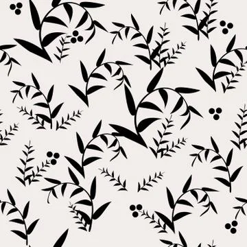 Vector abstract  background with seamless leaves pattern Stock Illustration