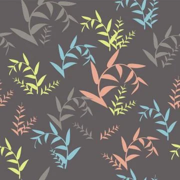 Vector abstract  background with seamless leaves pattern Stock Illustration