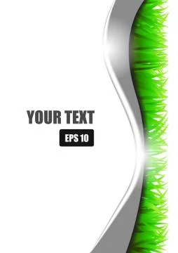 Vector : Abstract background with space for text and grass Stock Illustration