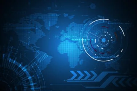 Vector abstract background technology digital world map. イラスト素材