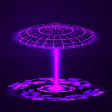 Vector abstract background technology of the future, laser flow. The hologram of 스톡 일러스트