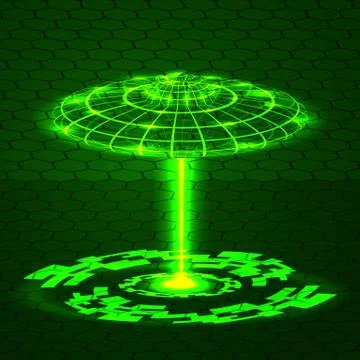 Vector abstract background technology of the future, laser flow. The hologram of 스톡 일러스트