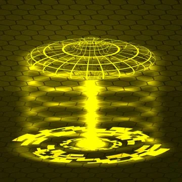 Vector abstract background technology of the future, laser flow. The hologram of Stock Illustration