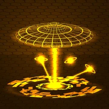 Vector abstract background technology of the future, laser flow. The hologram of Stock Illustration